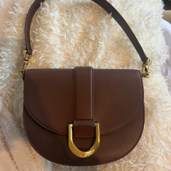 Charles & Keith Brown Shoulder Bag with Gold Accents - Picture 4 of 7
